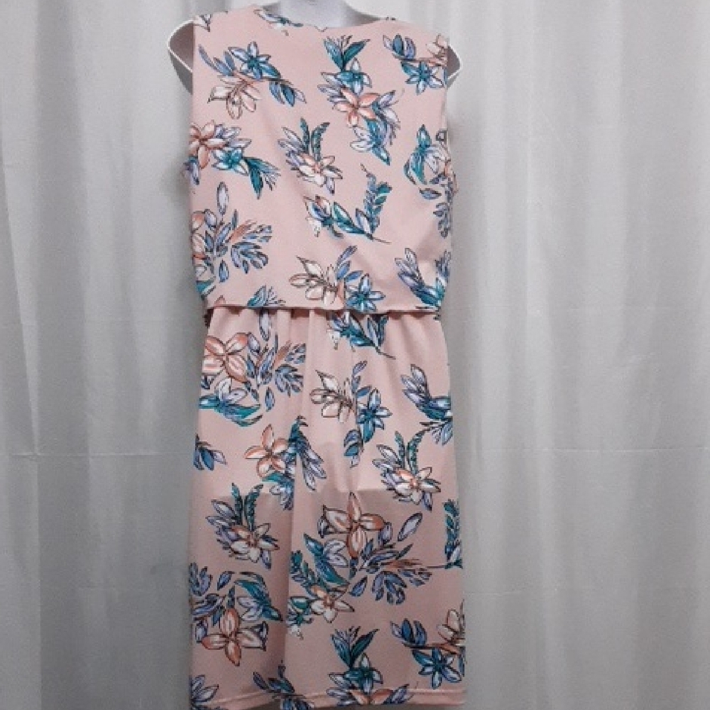 Nina Leonard Pink Floral Midi Dress - Picture 3 of 7